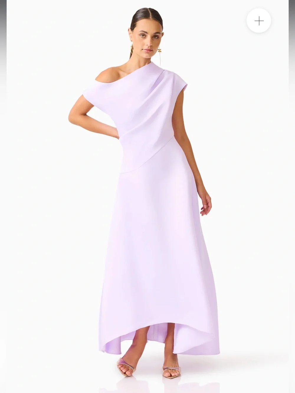 elliatt marissa purple one shoulder asymmetrical hem maxi gown dress size Large - Picture 5 of 14